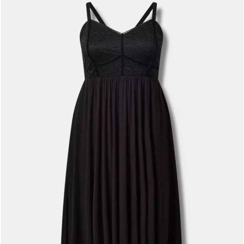 Torrid Black Lace Cami Midi Dress size 2